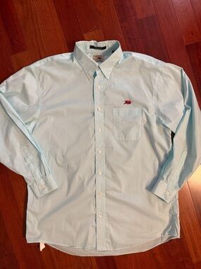 Perlis Cajun ClothingMen's Light Blue Button-Down Long Sleeve Shirt 100% Cotton